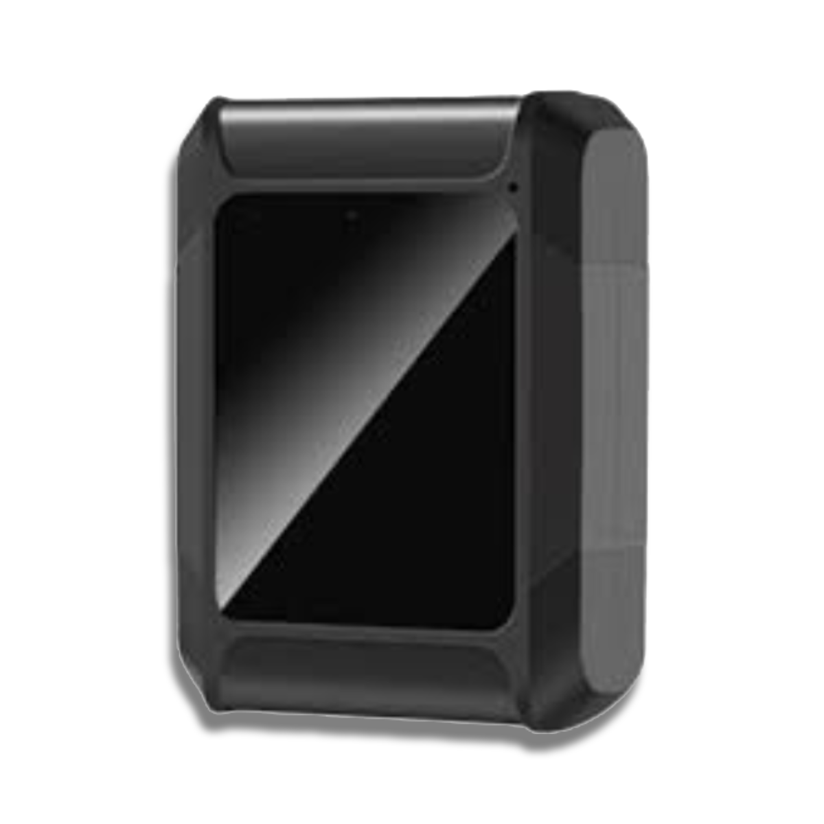 CT-A03 magnetic asset tracker — angled front view of the sealed black case