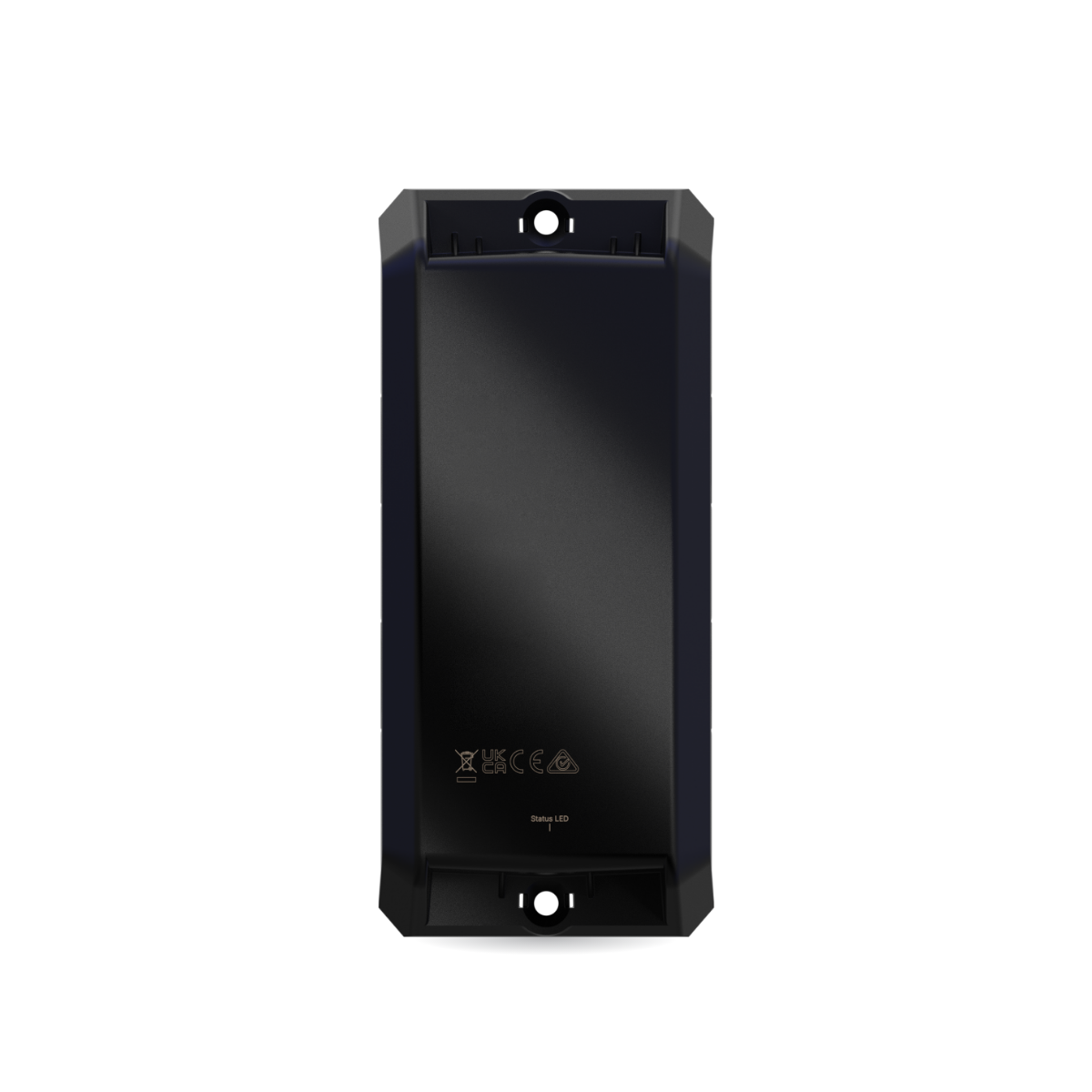 CT-A05 long-life asset tracker — straight-on view of the case face with its status light marking