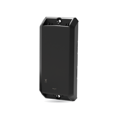 CT-A06 rechargeable asset tracker — angled view of the sealed black case and its screw mounting ears