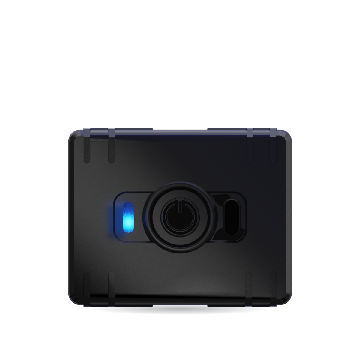 CT-A07 mini asset tracker — straight-on view of the button face