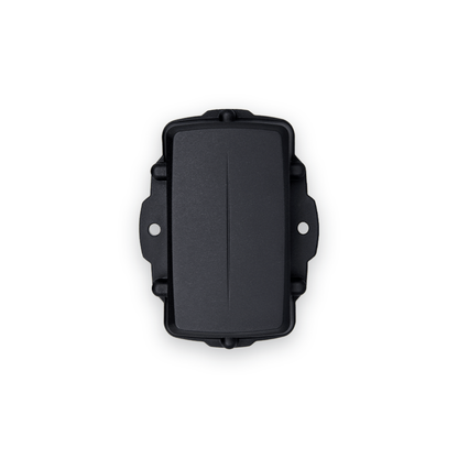 CT-A08 rugged asset tracker — top view of the lid, with a mounting hole on each side