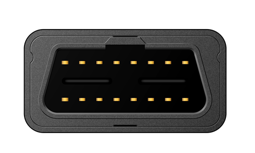 CT-V05 compact OBD GPS tracker — OBD-II connector pin view