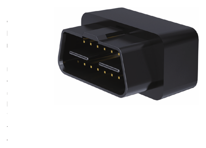 CT-V05 compact OBD GPS tracker — angled view showing OBD-II connector